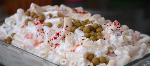 Hafif başlangıçlar için makarna salatası