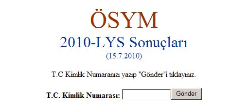 2010 LYS sonu�lar� a��kland�