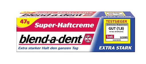 Takma diş yapıştırıcısı blend-a-dent toplatılıyor